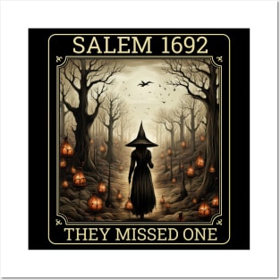 Salem 1692 they missed one Halloween Witch Trials Men Women t shirt Posters and Art